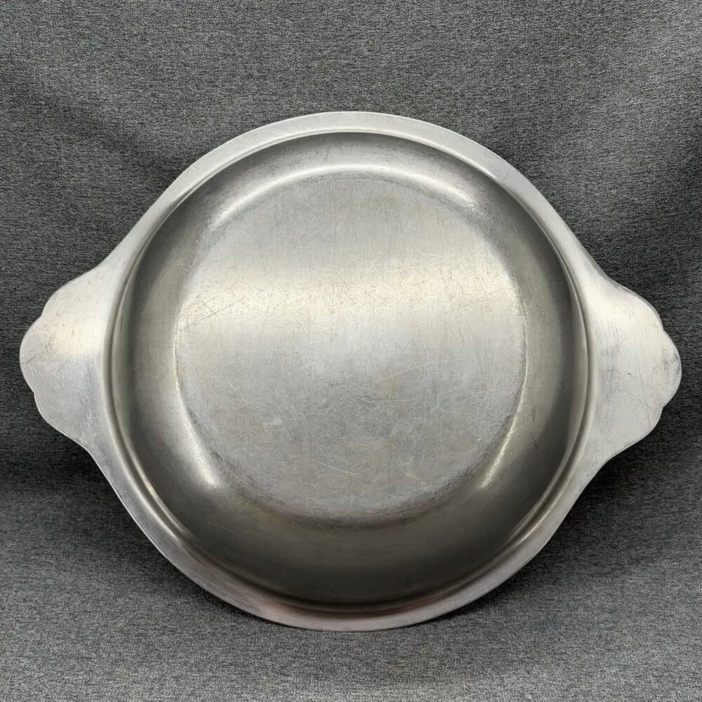 Vintage MCM Stainless Steel SOLID METAL 2.5lb Heavy Duty Mixing Bowl Cookware